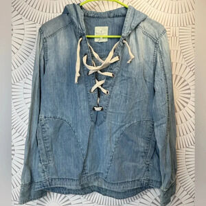 American Eagle Outfitters Light Blue Denim Hoodie